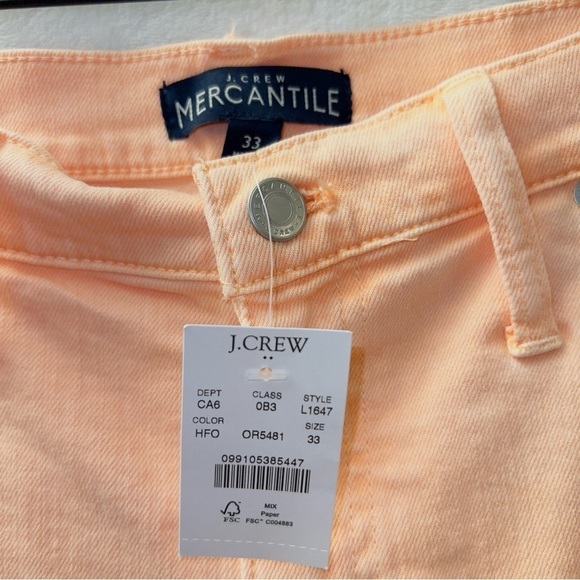 J. Crew NWT L1647 Orange High Rise Garment-Dyed Cutoff Boy Short size 33 - Picture 3 of 5